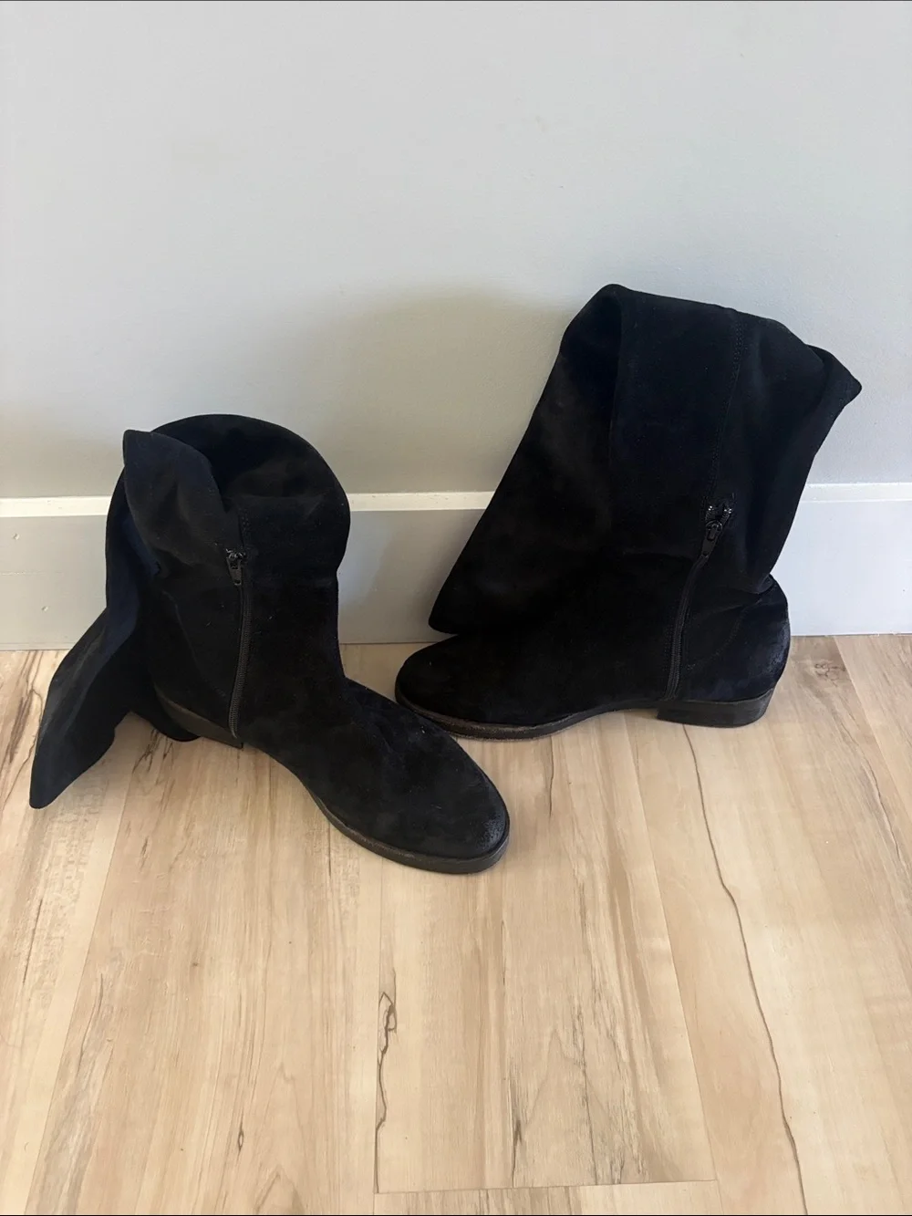 Free People Tall Black Suede Over-the-Knee Boots